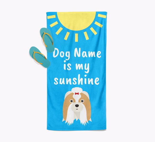 Personalised Pool Towel '{dogsName} is my Sunshine'